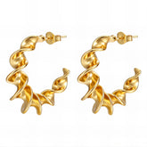 18K gold plated Stainless steel earrings, Intensity