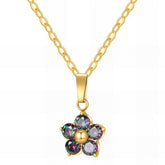 18K gold plated Stainless steel Flower necklace, Intensity