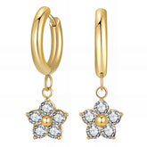 18K gold plated Stainless steel Flower earrings, Intensity