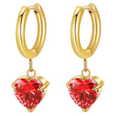 18K gold plated Stainless steel Heart earrings, Intensity