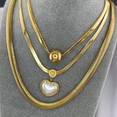 18K gold plated Stainless steel Heart necklace, Intensity