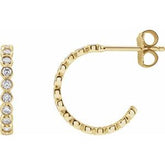 Bezel-Set Hoop Earrings