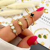 18K gold plated Stainless steel Heart finger ring, Intensity