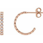 Bezel-Set Hoop Earrings
