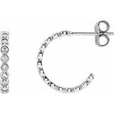 Bezel-Set Hoop Earrings