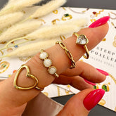 18K gold plated Stainless steel Heart finger ring, Intensity