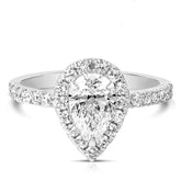 1 1/2 Ct Lab Grown Pear Shape Center