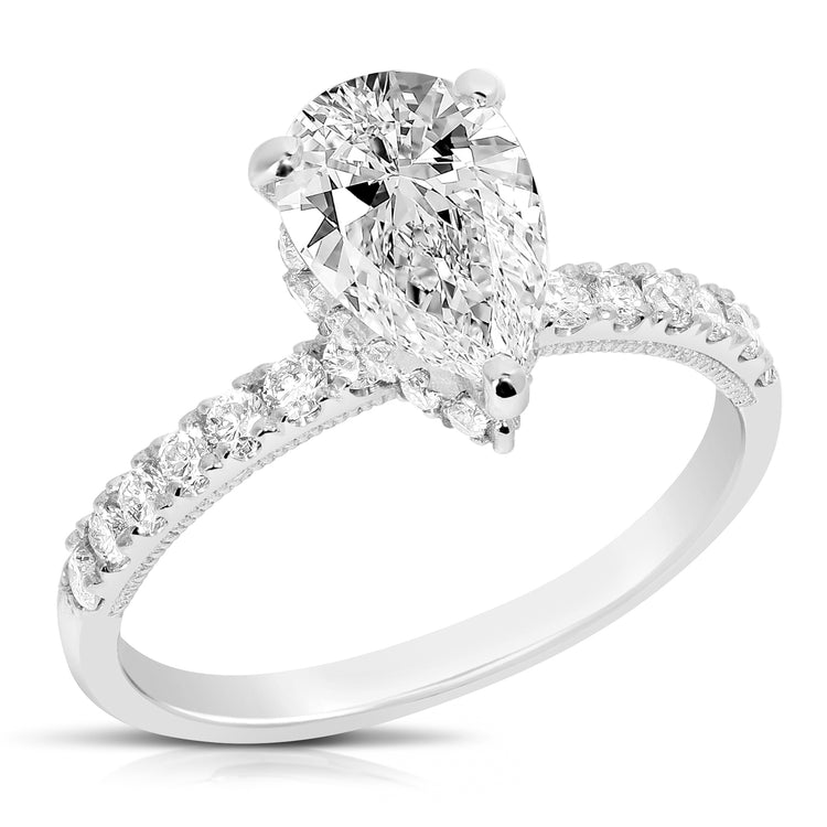 1 Ct Lab Grown Pear Shape Center