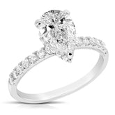 1 1/2 Ct Lab Grown Pear Shape Center