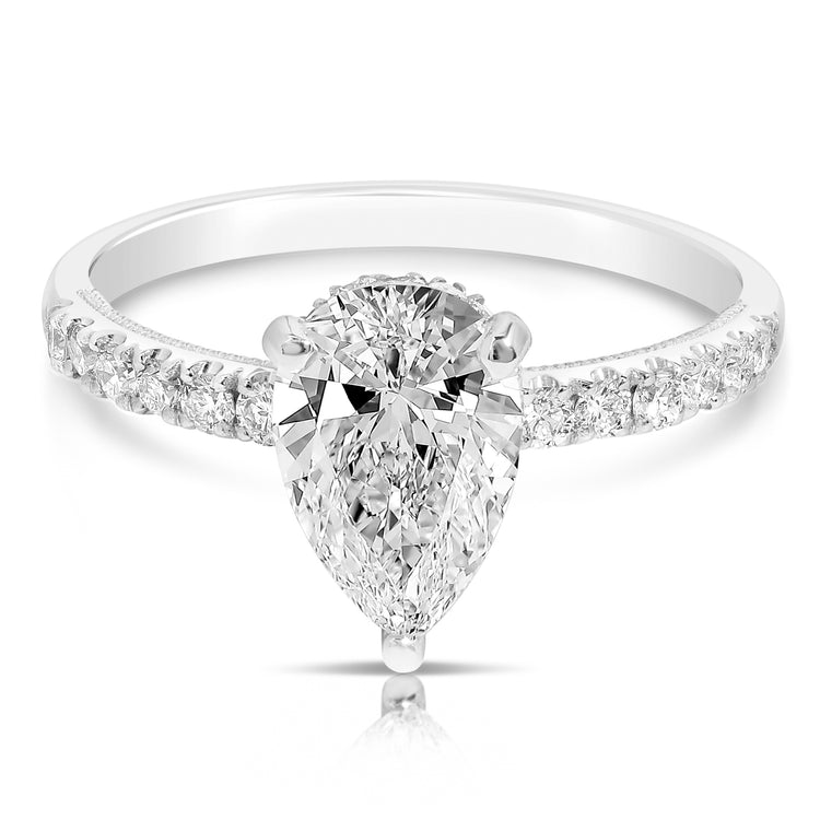 1 Ct Lab Grown Pear Shape Center