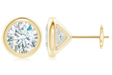 14k Bezel Set Lab Grown Diamond Studs