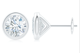 14k Bezel Set Lab Grown Diamond Studs
