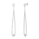 18K Long Dangle, drop Earrings