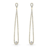 18K Long Dangle, drop Earrings