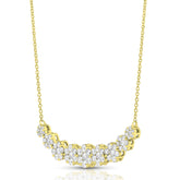 1 1/2 Ctw Graduated Flower Cluster Diamond Necklace