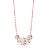 1/2 Ctw Graduated Flower Cluster Diamond Necklace