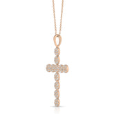 3/4 Ctw Cluster Diamond Cross Pendant