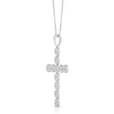 3/4 Ctw Cluster Diamond Cross Pendant