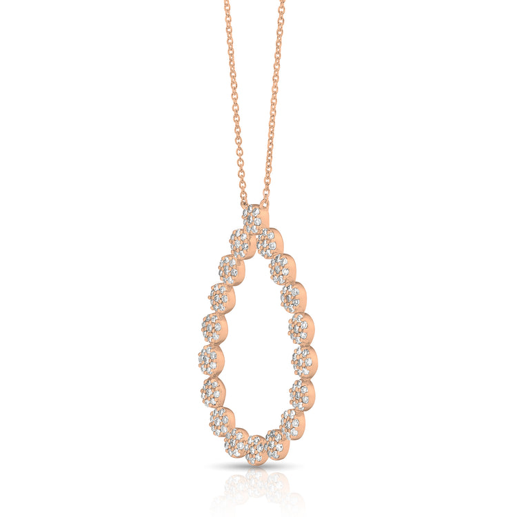 3/4 Ctw Cluster Diamond Pear Pendant