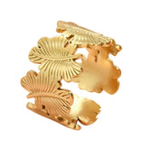 18K gold plated Stainless steel Leaves finger ring, Intensity