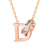 18K gold plated Stainless steel Letter D necklace, Intensity