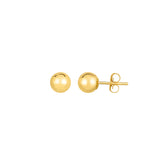 14K Gold Polished 6mm Post Earring