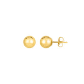 14K Gold Polished 7mm Post Earring