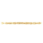 14K Gold Elongated Interlocking Oval Heritage Link Bracelet