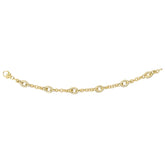 14K Gold Oval Station Heritage Link Bracelet