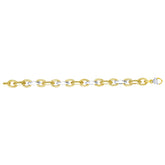 14K Two-tone Gold Alternating Three Plus One Heritage Link