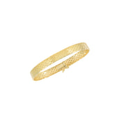 14K Gold Thin Brick Pattern Heritage Bracelet