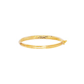14K Yellow Gold Filagree Pattern with Florentine Finish Children's Bangle