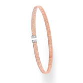 14K Gold Diamond .04ct Italian Silk Cuff