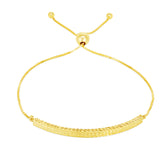 14K Gold Curved Bar Friendship Bracelet