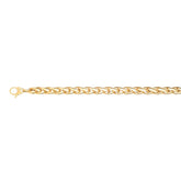 14K Gold Fancy Round Wheat Link Bracelet