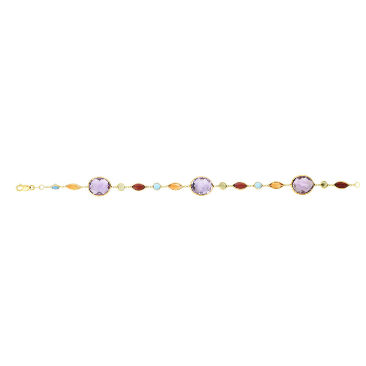 14K Gold Amethyst Bracelet