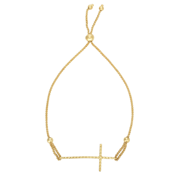 14K Gold Cross Friendship Bracelet