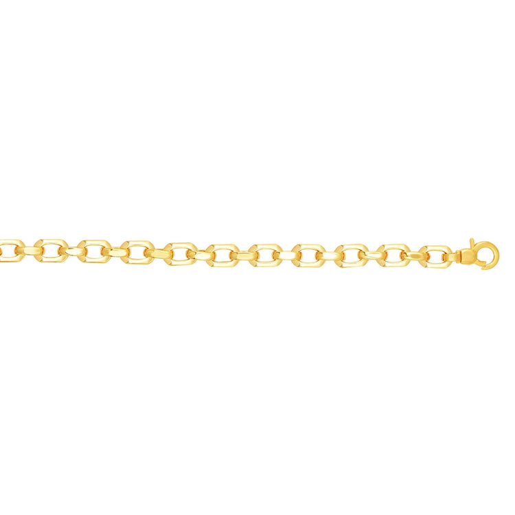 14K Gold Polished Square Beveled Edge Link Chain