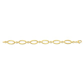 14K Gold Polished Three Plus One Oval Link Chain