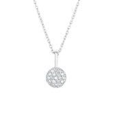 14K Gold .10ct Diamond Pave Circle Necklace