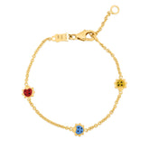 14K Gold Enamel Lady Bug Bracelet