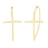 14K Gold Cross Threader Earring