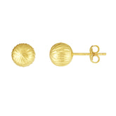 14K Gold 7mm Linear Cut Post Earring