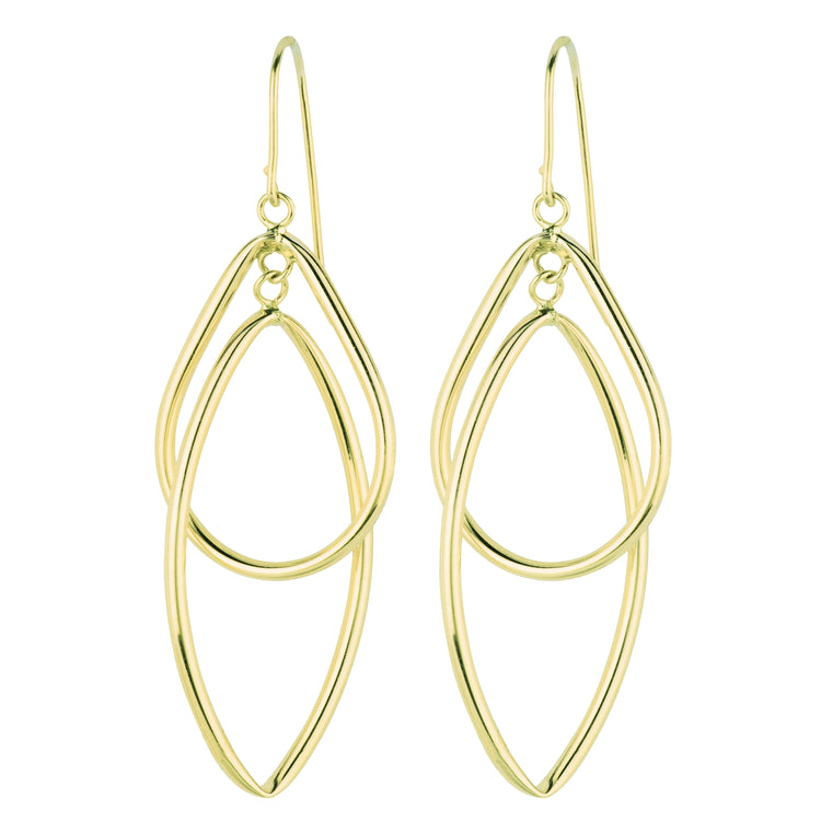 14K Gold Interlocking Multi-Layered Dangle Earring