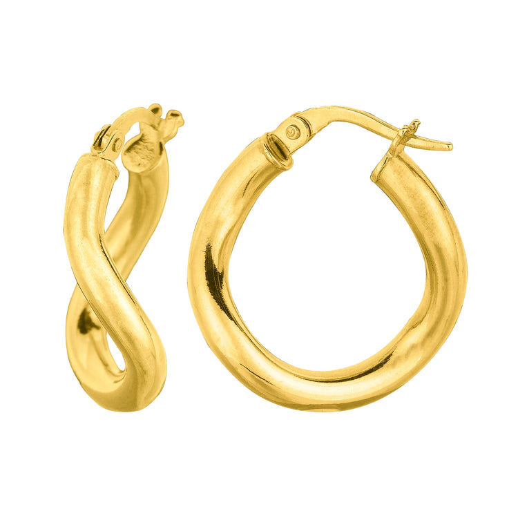 14K Gold Freeform Hoop Earring