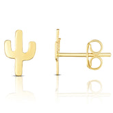 14K Gold Mini Cactus Stud Earrings