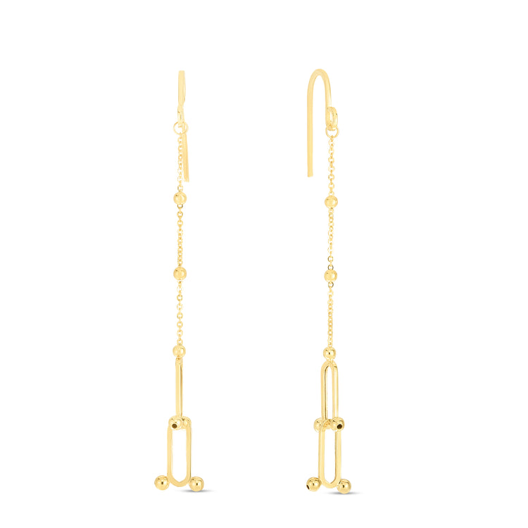 14K U Link Drop Earrings