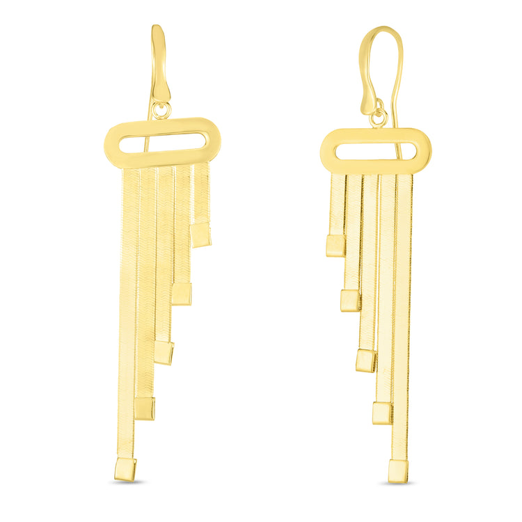14K Multi-strand Herringbone Earrings
