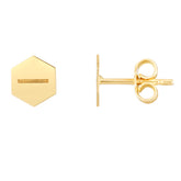 14K Hexagon Screw Studs