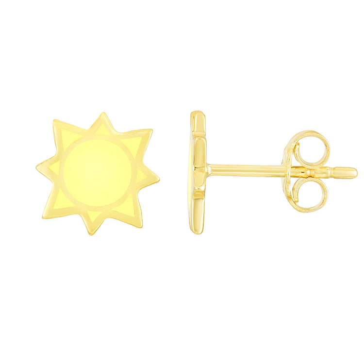 14K Sunburst Enamel Earrings